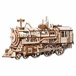 WEBHIDDENBRAND RoboTime 3D lesena mehanska sestavljanka Parna lokomotiva