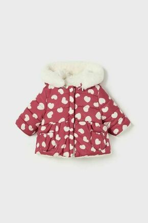Obojestranska jakna za dojenčke Mayoral Newborn rdeča barva - rdeča. Jakna za dojenčka iz kolekcije Mayoral Newborn. Podložen model izdelan iz kombinacije različnih materialov. Izdelek s posebnim dizajnom