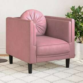 VidaXL Fotelj z blazino roza žamet
