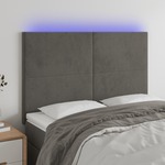shumee LED posteljno vzglavje temno sivo 144x5x118/128 cm žamet