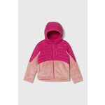 Otroška jakna Columbia roza barva - roza. Otroški jakna iz kolekcije Columbia. Delno podložen model, izdelan iz kombinacije različnih materialov. Model iz mehke in na otip prijetne tkanine.