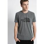 The North Face t-shirt Easy - siva. T-shirt iz kolekcije The North Face. Model izdelan iz pletenine s potiskom. Tanek, gosto pleten material.
