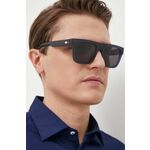 Sončna očala Tommy Hilfiger moški, črna barva - črna. Sončna očala iz kolekcije Tommy Hilfiger. Model z zrcalnimi stekli in okvirji iz plastike. Ima filter UV 400.