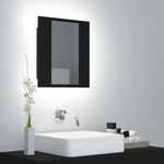 shumee LED kopalniška omarica z ogledalom črna 40x12x45 cm