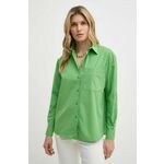 Bombažna srajca MAX&amp;Co. ženska, zelena barva, 2416111044200 - zelena. Srajca iz kolekcije MAX&amp;Co. Izdelana iz enobarvne tkanine. Model iz izjemno udobne bombažne tkanine.