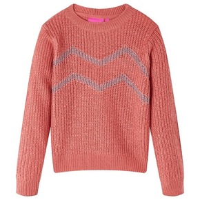 VidaXL Otroški pulover pleten srednje roza 128