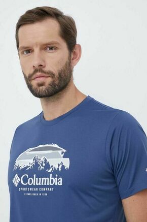 Športna kratka majica Columbia Columbia Hike - mornarsko modra. Športna kratka majica iz kolekcije Columbia. Model izdelan iz materiala