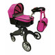 Otroški voziček Deep - roza/siv