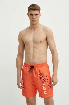 Kopalne kratke hlače PLEIN SPORT oranžna barva - oranžna. Kopalne kratke hlače iz kolekcije PLEIN SPORT