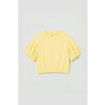 Otroški bombažen t-shirt OVS rumena barva - rumena. Otroški T-shirt iz kolekcije OVS. Model izdelan iz enobarvne pletenine.