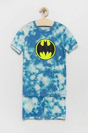 Otroška bombažna pižama GAP - modra. Otroška pižama iz kolekcije GAP. Model izdelan iz vzorčaste pletenine.