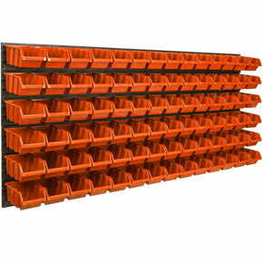 Botle Viseča plošča za orodje 173 x 78 cm z 84 kos Škatla stenskih Oranžna Sistem za shranjevanje XL