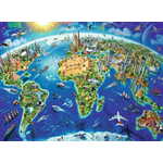 Ravensburger Puzzle Zemljevid sveta s spomeniki XXL 200 kosov