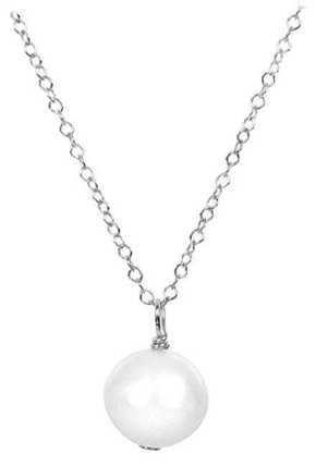 JwL Luxury Pearls Prava biserno bela barva na srebrni verižici JL0087 (veriga