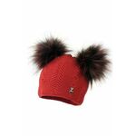 Otroška kapa s primesjo volne Jamiks rdeča barva - rdeča. Otroški kapa iz kolekcije Jamiks. Model izdelan iz enobarvne pletenine.