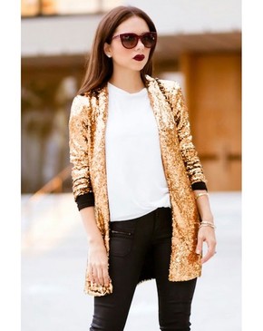 Gold Sequin Blazer 37387