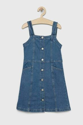 Otroška jeans obleka GAP - modra. Otroški Obleka iz kolekcije GAP. Nabran model izdelan iz jeansa. Izjemno udoben material