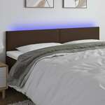Greatstore LED posteljno vzglavje rjavo 180x5x78/88 cm umetno usnje