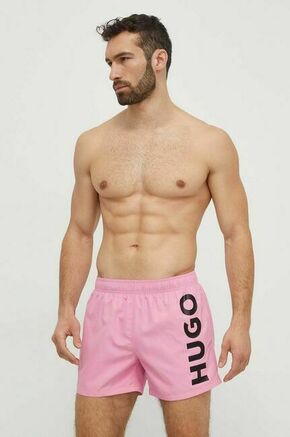 Kopalne kratke hlače HUGO roza barva - roza. Kopalne kratke hlače iz kolekcije HUGO
