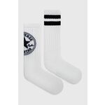 Nogavice Converse 2-pack moške, bela barva - bela. Visoke nogavice iz kolekcije Converse. Model izdelan iz elastičnega, vzorčastega materiala. V kompletu sta dva para.