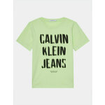 Calvin Klein Jeans Majica Pixel Logo IB0IB01974 Zelena Relaxed Fit