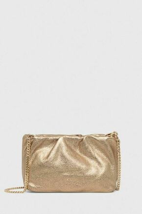 Usnjena torbica Tommy Hilfiger zlata barva - zlata. Majhna torbica iz kolekcije Tommy Hilfiger. Model na zapenjanje