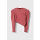 Otroški pulover Sisley roza barva - roza. Otroške Pulover iz kolekcije Sisley. Model izdelan iz tanke, elastične pletenine. Izrazita, bleščeča tkanina s kovinsko nitjo.