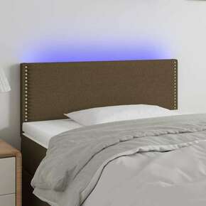 Shumee LED posteljno vzglavje temno rjavo 80x5x78/88 cm blago
