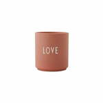 Roza porcelanast lonček Design Letters Favourite Love