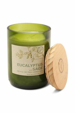 Dišeča sojina sveča Paddywax Eucalyptus &amp; Sage 226g - pisana. Dišeča sveča iz kolekcije Paddywax. Model izdelan iz stekla in nerjavnega jekla.