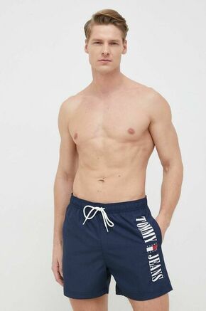 Kopalne kratke hlače Tommy Jeans mornarsko modra barva - mornarsko modra. Kopalne kratke hlače iz kolekcije Tommy Jeans. Model izdelan iz tkanine.