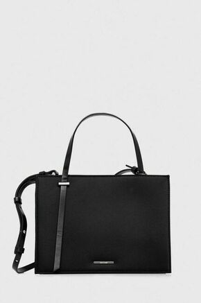 Torbica Calvin Klein črna barva - črna. Majhna torbica iz kolekcije Calvin Klein. Model na zapenjanje