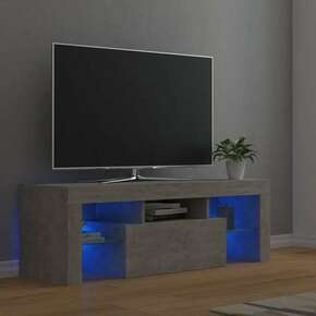 Greatstore TV omarica z LED lučkami betonsko siva 120x35x40 cm