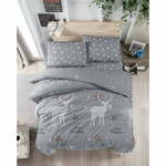 Siva bombažna posteljnina za zakonsko posteljo 200x200 cm Merry – Mijolnir