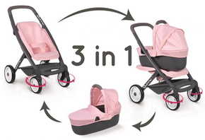 Smoby kombiniran otroški voziček Maxi Cosi svetlo roza za punčke