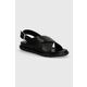 Usnjeni sandali GARMENT PROJECT Lola ženski, črna barva, GPWF2547 - črna. Sandali iz kolekcije GARMENT PROJECT. Model je izdelan iz naravnega usnja. Model z mehkim, oblikovanim vložkom zagotavlja udobje.