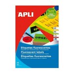 APLI barvne nalepke AP002879 flu.oranžne 210 x 297 mm 1/stran, 20 listov
