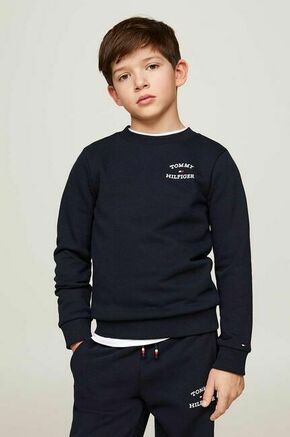 Otroški pulover Tommy Hilfiger črna barva - črna. Otroški pulover iz kolekcije Tommy Hilfiger. Model izdelan iz pletenine s potiskom.