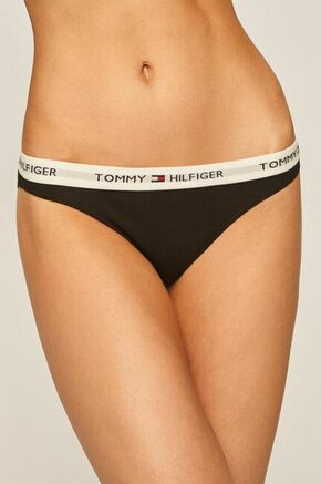 Tommy Hilfiger spodnjice Cotton bikini Iconic - črna. Spodnjice iz kolekcije Tommy Hilfiger. Model izdelan iz elastične