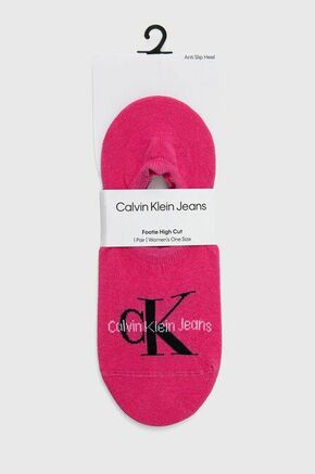 Calvin Klein Jeans nogavice - roza. Kratke nogavice iz zbirke Calvin Klein Jeans. Model iz elastičnega materiala.