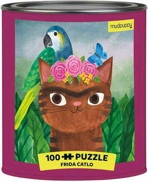 WEBHIDDENBRAND MUDPUPPY Puzzle v pločevinki Artsy Cats: Frida Catlo 100 kosov