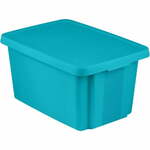 Modra škatla za shranjevanje s pokrovom Curver Essentials, 26 l