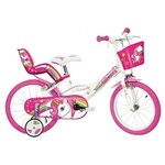 Dino bikes Otroško kolo 144GLN UNICORN 14", belo-rožnato, 2022
