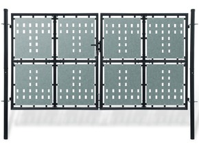 VIDAXL Enojna ograjna vrata 300x200 cm črna