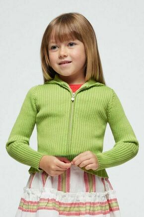 Otroški pulover Mayoral zelena barva - zelena. Otroški pulover iz kolekcije Mayoral. Model z zapenjanjem na zadrgo