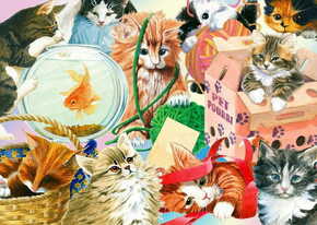 ENJOY Puzzle Radovedne mačke 1000 kosov