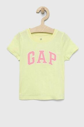 Otroška bombažna kratka majica GAP rumena barva - rumena. Otroški Lahkotna kratka majica iz kolekcije GAP. Model izdelan iz tanke