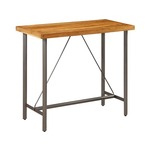 VIDAXL Barska miza iz trdne predelane tikovine 120x58x106 cm