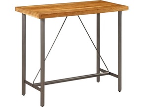 VIDAXL Barska miza iz trdne predelane tikovine 120x58x106 cm