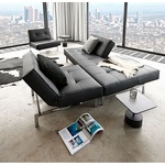 Stol SPLITBACK CHAIR s kromiranimi nogicami-Temno siva